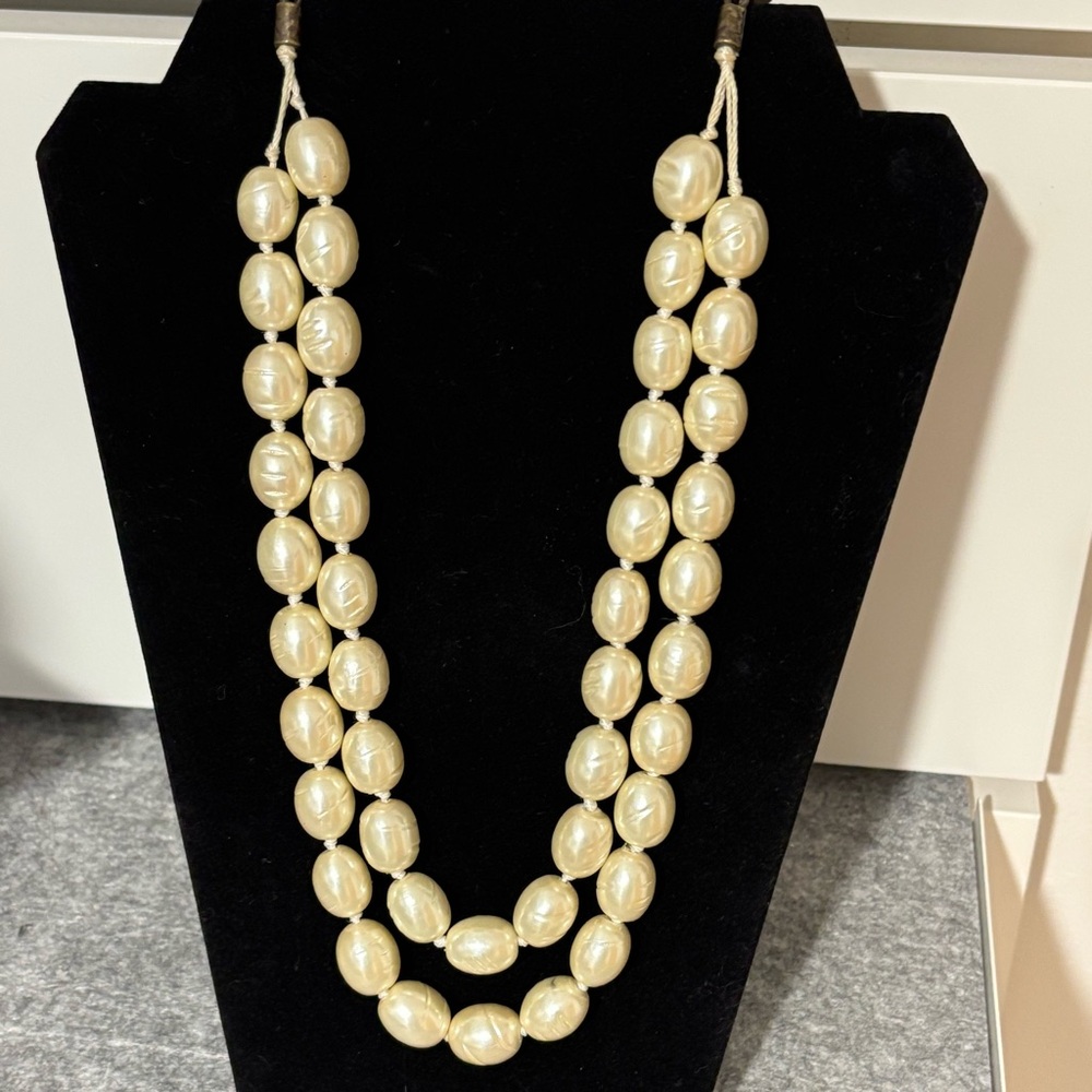 Chico’s double-strand faux pearl necklace, EUC